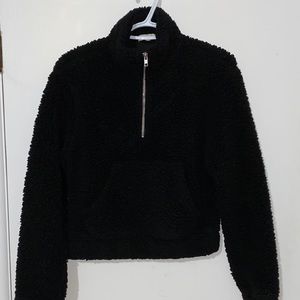 Women’s Garage Sherpa Half Zip Sweater - Black